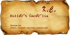 Kollát Cecília névjegykártya